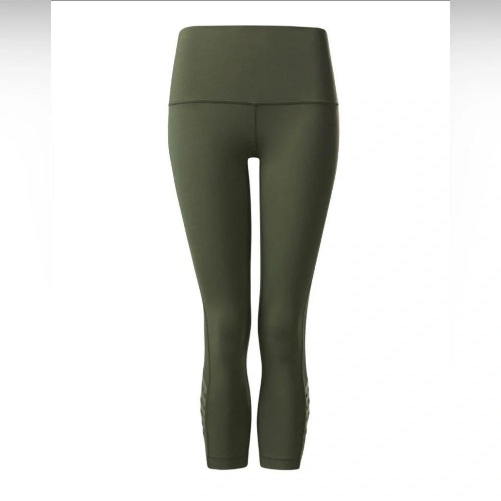 Rare Lululemon Minimalist Crop Leggings Fatigue Green Sz 6 2016 Retired Edition